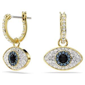 Swarovski Symbolica Drop Earrings - Evil Eye - Blue - Gold-tone Plated - Medium